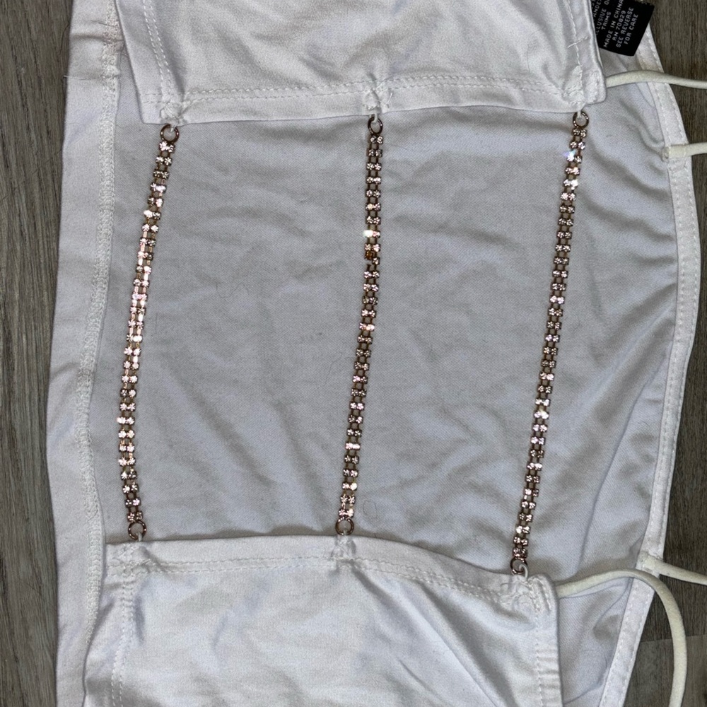 White tank with bedazzled back